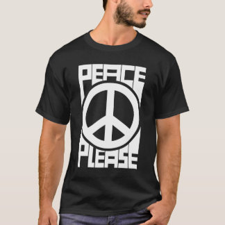ピース プリーズ ホワイトレタリング Tシャツ