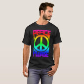 ピース・プリーズ・レインボー・レタリング Tシャツ (正面フル)