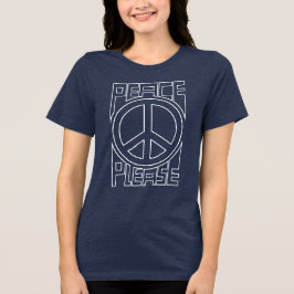 ピース・プリーズ 白抜きレタリング トライブレンドＴシャツ