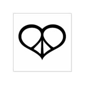 ピース&ラブハートウッドアートスタンプ ラバースタンプ (インプリント)