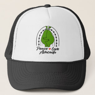 ピース ラブ アボカド 面白い レトロ アボカド フルーツ ラバー キャップ