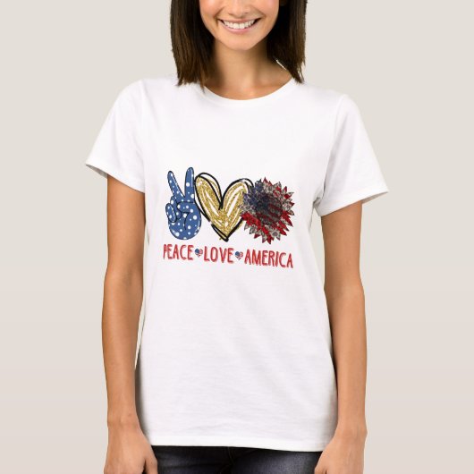 ピース ラブ アメリカ Tシャツ (正面)