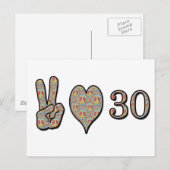 ピース・ラブ・アンド・サーティ ポストカード (正面/裏面)