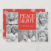 ピース・ラブ・アンド・ジョイコラージュホリデーフォトカード シーズンカード (正面/裏面)