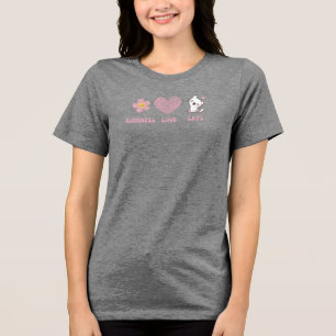 ピース ラブ キャッツの落書き トライブレンドTシャツ