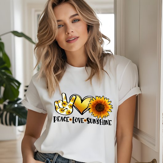 ピース ラブ サンシャイン ひまわり トライブレンドＴシャツ