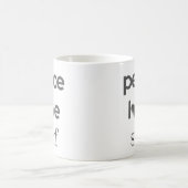 ピース ラブ サーフ | 海岸サーファーのビーチハウス コーヒーマグカップ (中央)