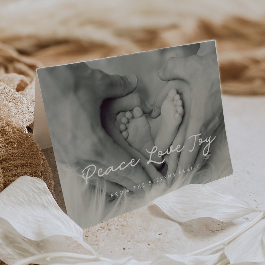 ピース ラブ ジョイ エレガント シンプル フォト シーズンカード