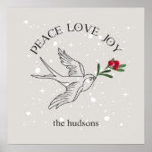 ピース ラブ ジョイ スノーバード クリスマス ホリデー ポスター (正面)