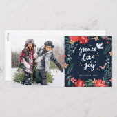ピース ラブ ジョイ | フォト ホリデー カード (正面/裏面)