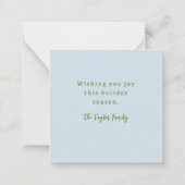 ピース ラブ ジョイ ホリデー パイン グリーンナリー ノートカード (裏面)