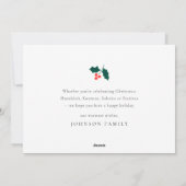 ピース ラブ＆ジョイ モダン ホリー ベリー 植物 シーズンカード (裏面)