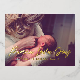 ピース ラブ ジョイ 現代の写真 箔シーズンポストカード