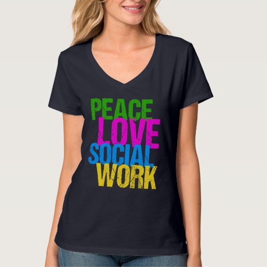 ピース ラブ ソーシャルワーク Tシャツ (正面)