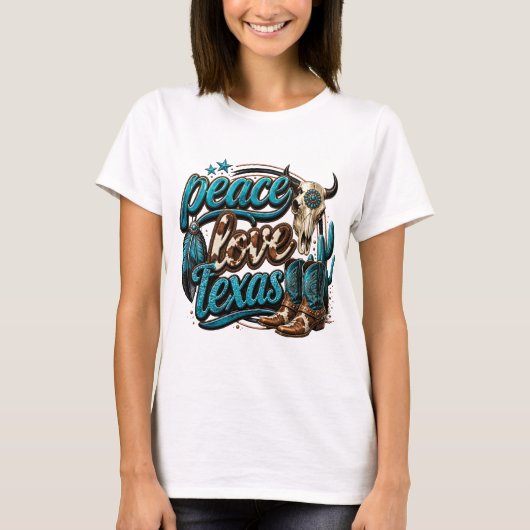 ピース・ラブ・テキサス Tシャツ (正面)