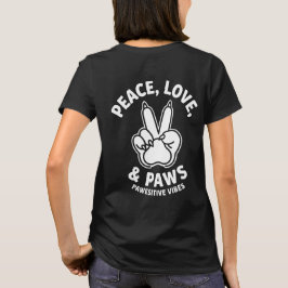 ピース・ラブ・パウ ゆるふわわんこ ラブ Tシャツ
