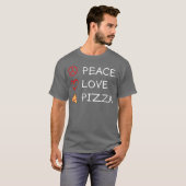 ピース ラブ ピザ ガール Tシャツ (正面フル)