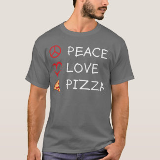 ピース ラブ ピザ ガール Tシャツ