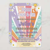 ピース・ラブ＆ファン・グルービー・ヒッピー・サン＆デイジー・ガール 招待状 (正面/裏面)