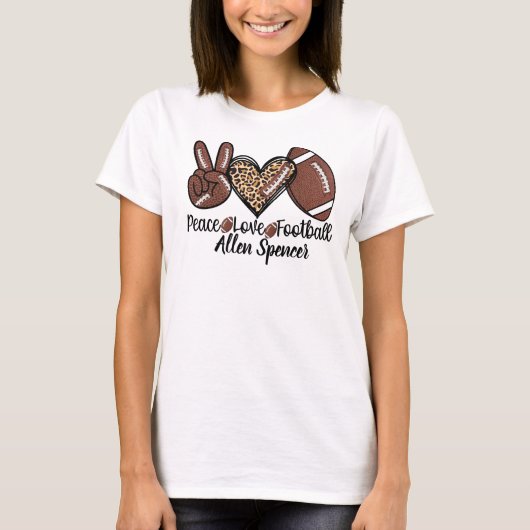 ピース ラブ フットボール Tシャツ (正面)