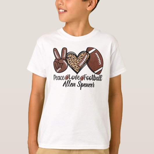 ピース ラブ フットボール Tシャツ (正面)