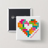 ピース、ラブ&ポリオミヌボタン 缶バッジ (正面&裏面)