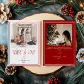 ピース＆ラブ ミニマルクリスマスカード 招待状