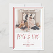 ピース＆ラブ ミニマルクリスマスカード 招待状 (正面)