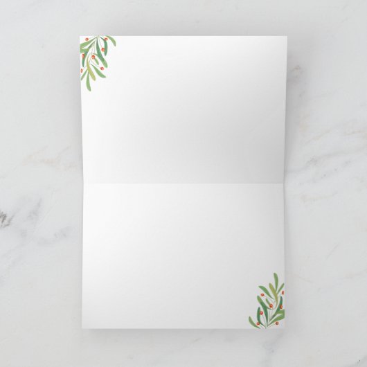 ピース&ラブ | 水彩のクリスマスツリーの葉 シーズンカード (内部)