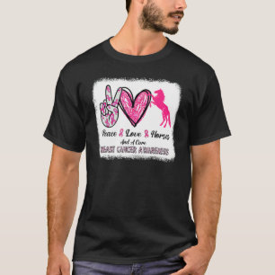 ピース ラブ 馬 と 癌撲滅 Tシャツ