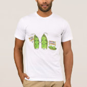 ピース 私たちはエンドウ豆で来ます Tシャツ (正面)