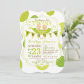ピーズインアポッドツインズベビーシャワー招待状 招待状 (スタンド正面)