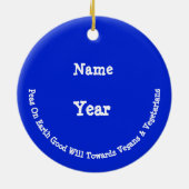 ピーズオンアースビーガンベジタリアンクリスマスオーナメント セラミックオーナメント (裏面)