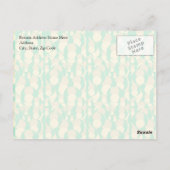 ピーズラブニンジン、かわいいグリーンとオレンジのデザイン ポストカード (裏面)