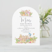 ピータクラシックーラビット5x7ベビーシャワー招待状。 招待状 (スタンド正面)