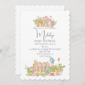 ピータクラシックーラビット5x7ベビーシャワー招待状。 招待状 (正面/裏面)