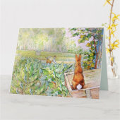 ピーターうさぎがマグレガーさんの野菜畑で カード (黄色い花)