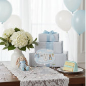 ピーターうさぎのキュートな衣類ラインのベビーシャワー アクリル招待状