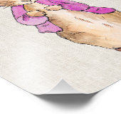 ピーターうさぎのピンクのジャケット　ベージュのリネン質感 フォトプリント            (角)