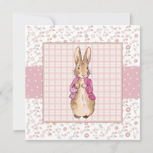 ピーターうさぎのピンクのジャケット 招待状 (正面)