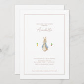 ピーターうさぎのベアトリックス バニー ベイビー シャワー 招待状 (正面/裏面)