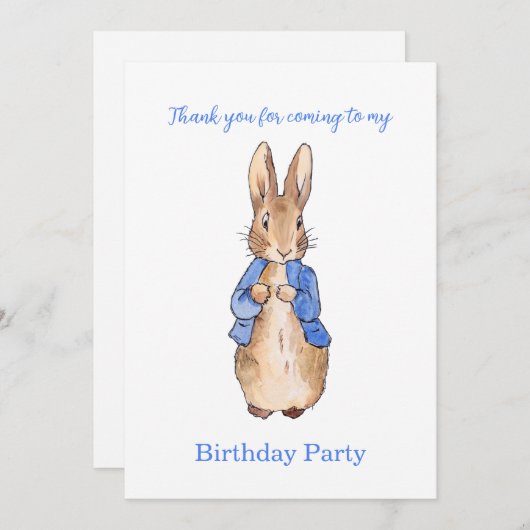 ピーターうさぎの感謝を込めた招待状 招待状 (正面/裏面)