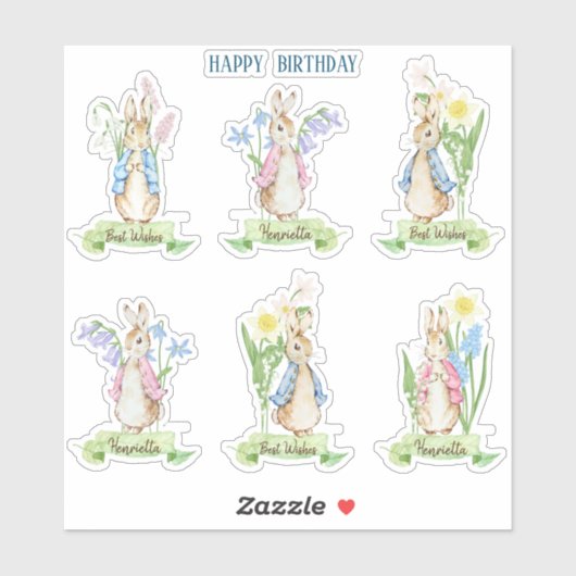 ピーターうさぎの春のお花 イースターベイビーシャワー シール (シート)