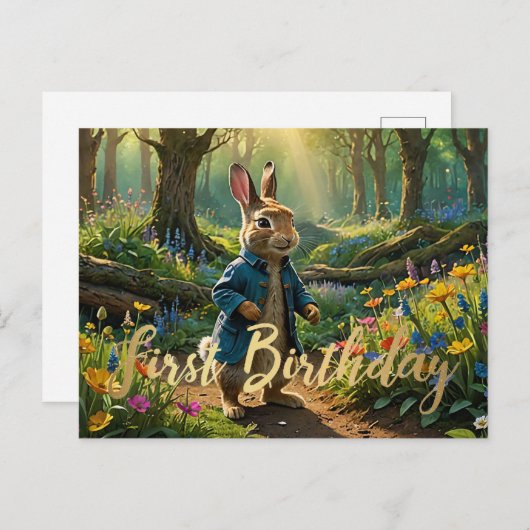 ピーターうさぎの森の最初の誕生日 ポストカード (正面/裏面)