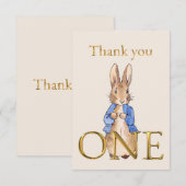 ピーターうさぎの1歳の誕生日 サンキューカード (正面/裏面)