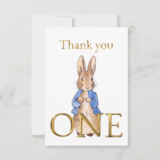 ピーターうさぎの1歳の誕生日 サンキューカード (正面)
