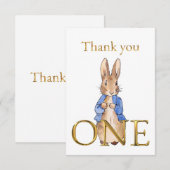 ピーターうさぎの1歳の誕生日 サンキューカード (正面/裏面)