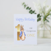 ピーターうさぎの1歳の誕生日 ポストカード (スタンド正面)
