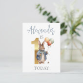 ピーターうさぎの1歳の誕生日 ポストカード (スタンド正面)