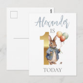 ピーターうさぎの1歳の誕生日 ポストカード (正面/裏面)